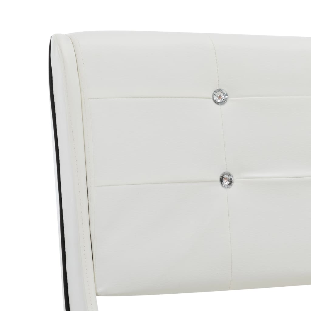 Estrutura de cama 140x200 cm couro artificial branco