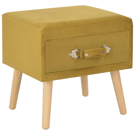 Mesas-de-cabeceira 2 pcs 40x35x40 cm veludo mostarda