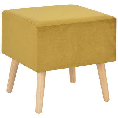 Mesas-de-cabeceira 2 pcs 40x35x40 cm veludo mostarda