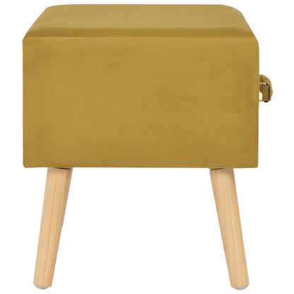 Mesas-de-cabeceira 2 pcs 40x35x40 cm veludo mostarda