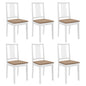 Cadeiras de jantar com almofadões 6 pcs madeira maciça branco