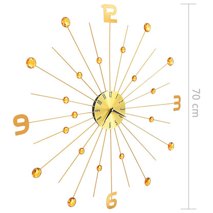 Relógio de parede metal 70 cm dourado