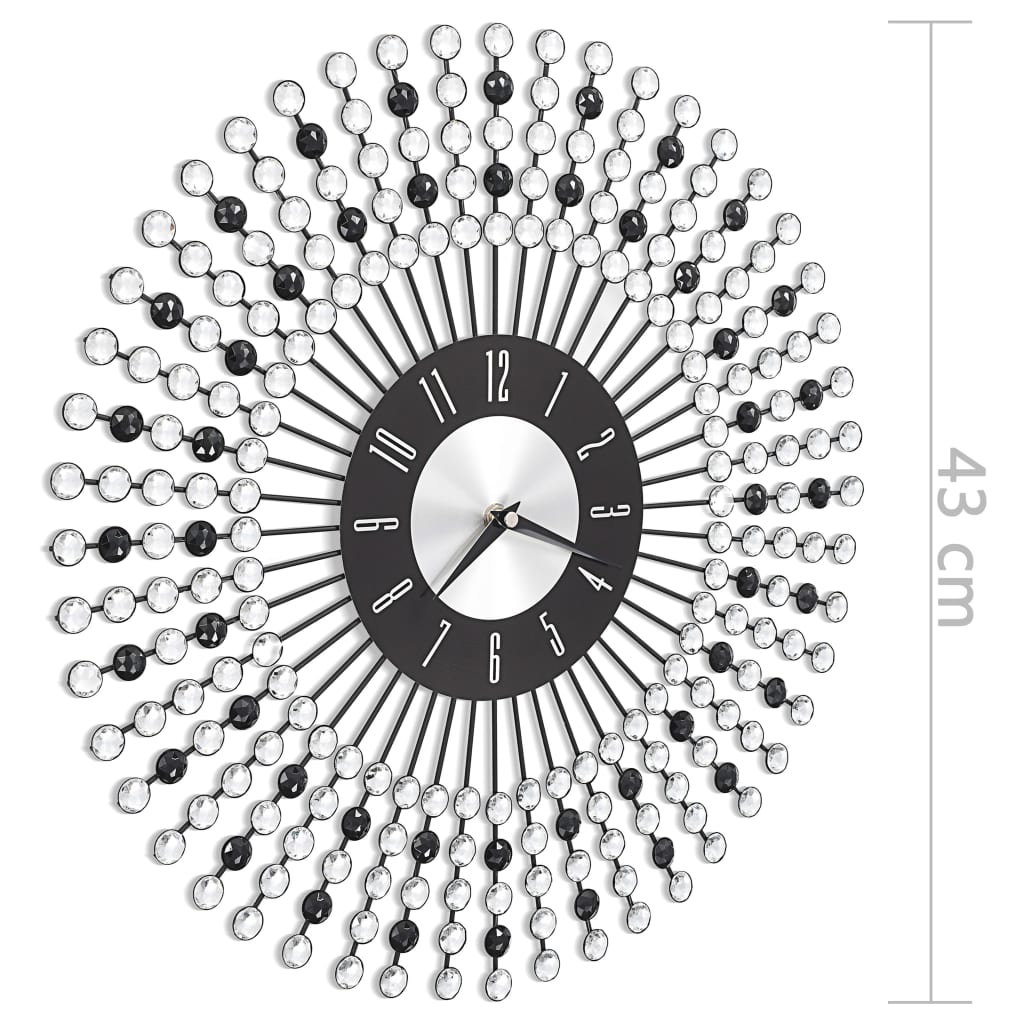 Relógio de parede metal 43 cm preto