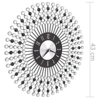 Relógio de parede metal 43 cm preto