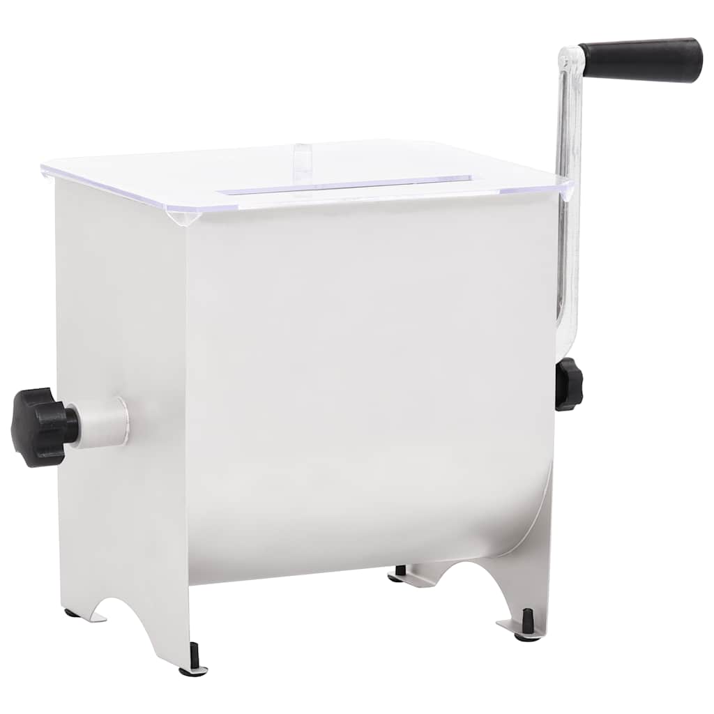 Misturador de carne manual c/ tampa aço inoxidável prateado