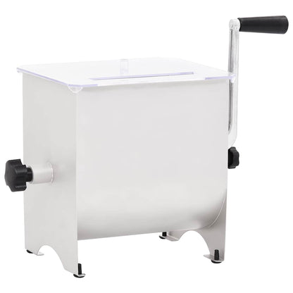 Misturador de carne manual c/ tampa aço inoxidável prateado