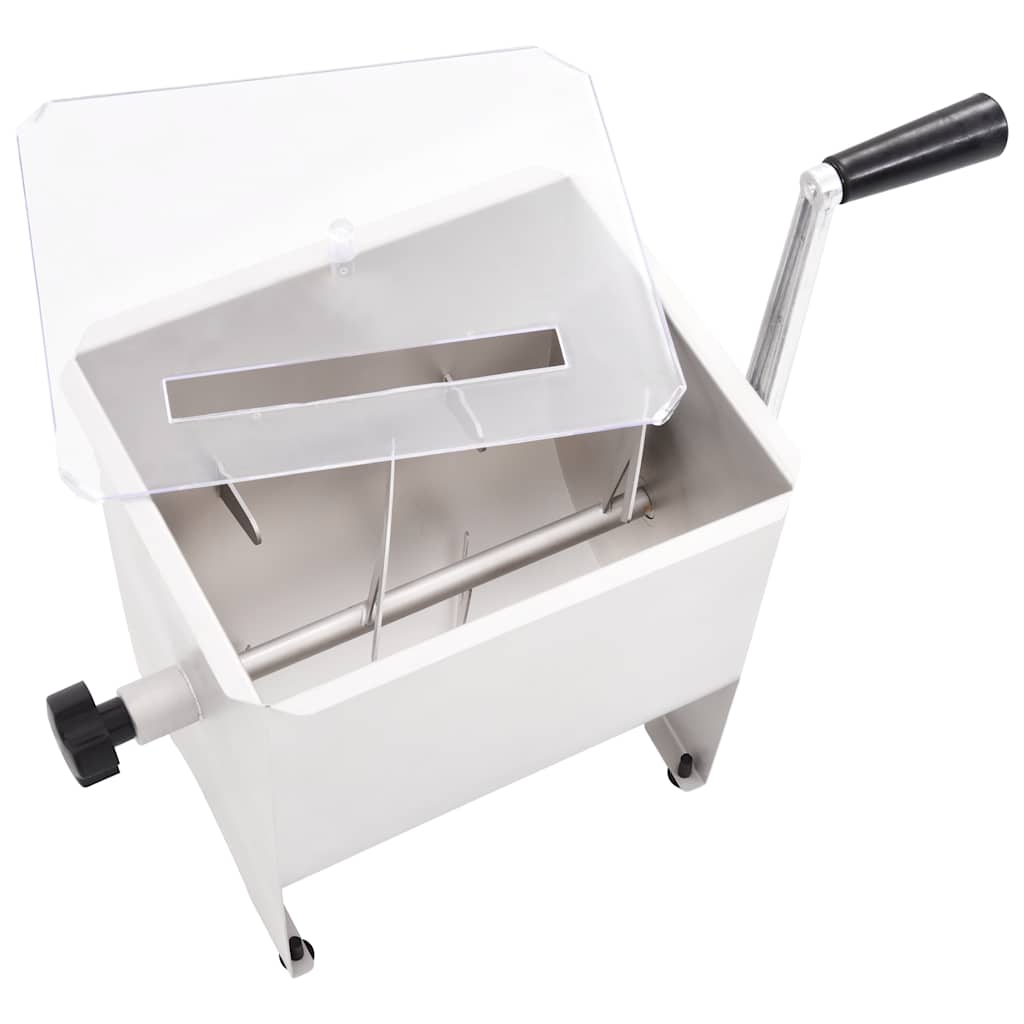 Misturador de carne manual c/ tampa aço inoxidável prateado