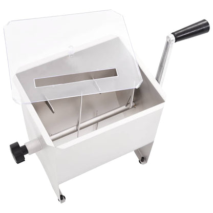 Misturador de carne manual c/ tampa aço inoxidável prateado