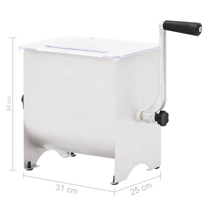 Misturador de carne manual c/ tampa aço inoxidável prateado