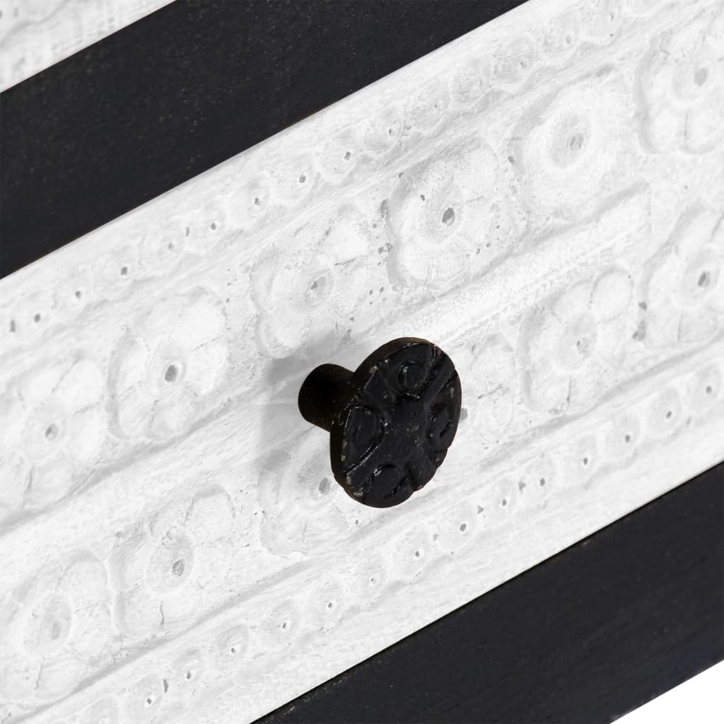 Móvel TV esculpido à mão de mangueira cinzento/branco