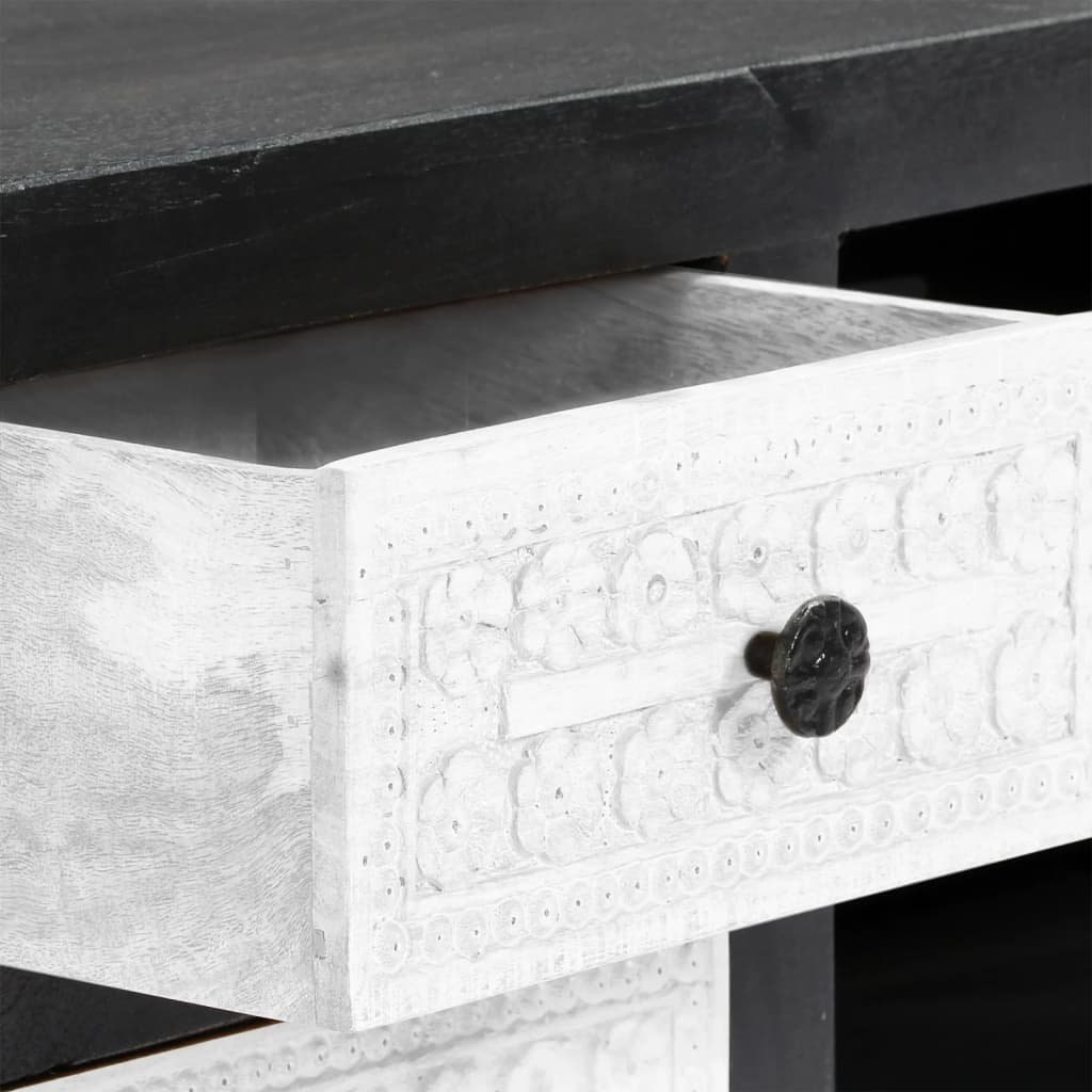 Móvel TV esculpido à mão de mangueira cinzento/branco