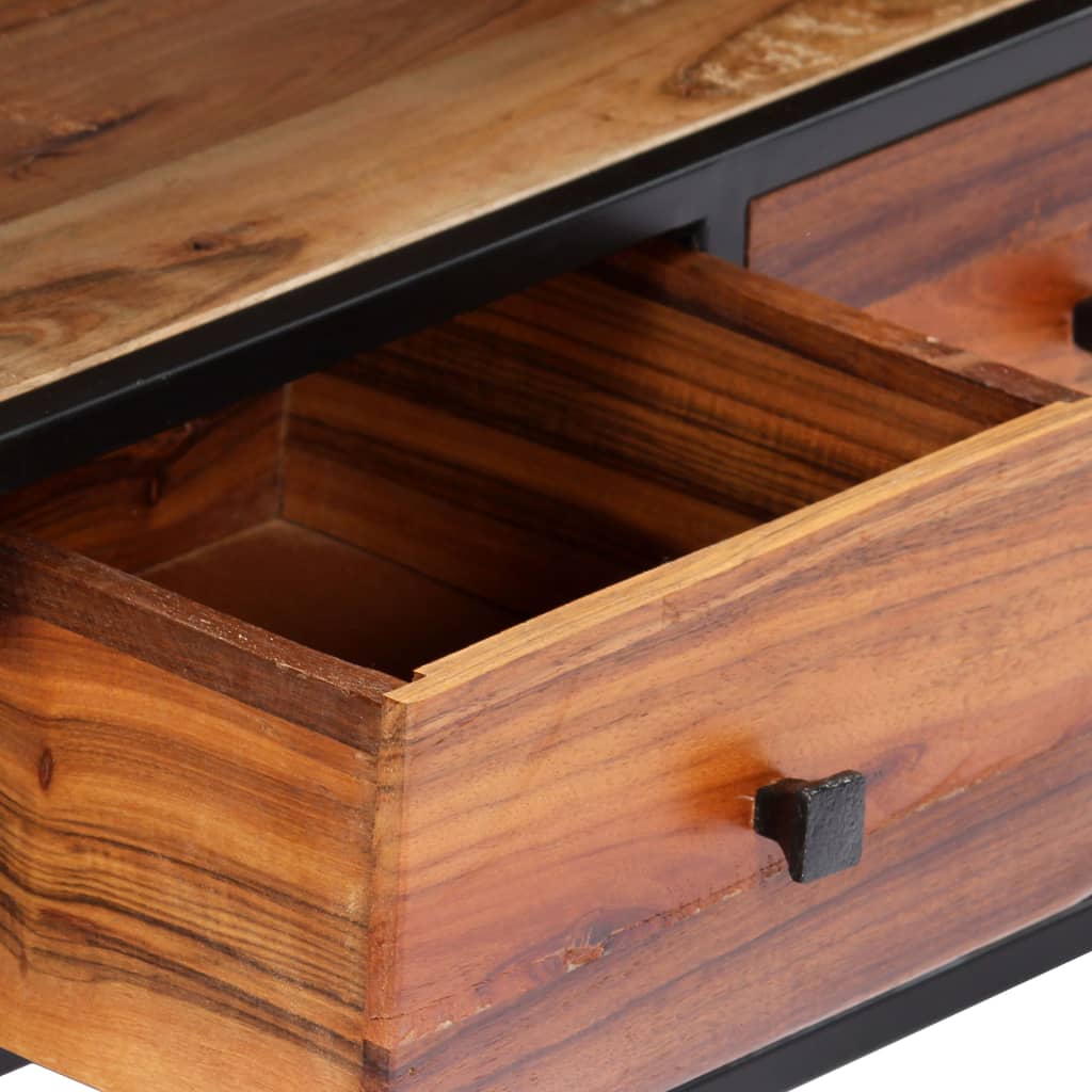 Móvel de TV de madeira recuperada maciça e aço