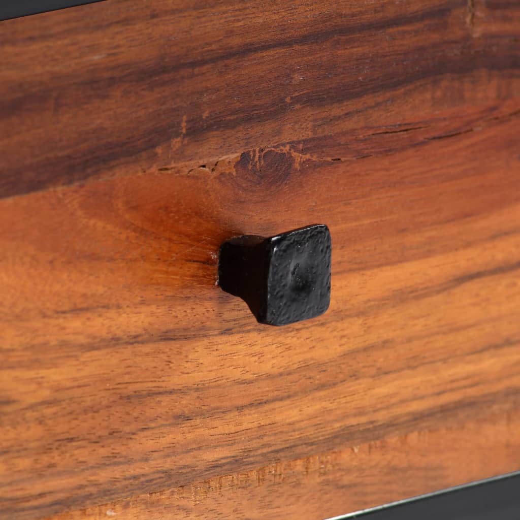 Móvel de TV de madeira recuperada maciça e aço