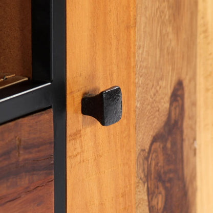 Móvel de TV de madeira recuperada maciça e aço