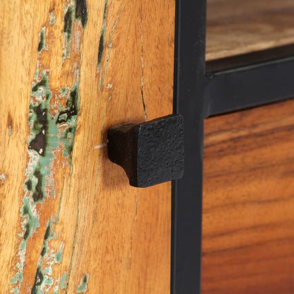 Móvel de TV de madeira recuperada maciça e aço