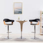 Bancos de bar 2 pcs madeira curvada e couro artificial preto