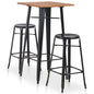 3 pcs conjunto de bar em aço preto