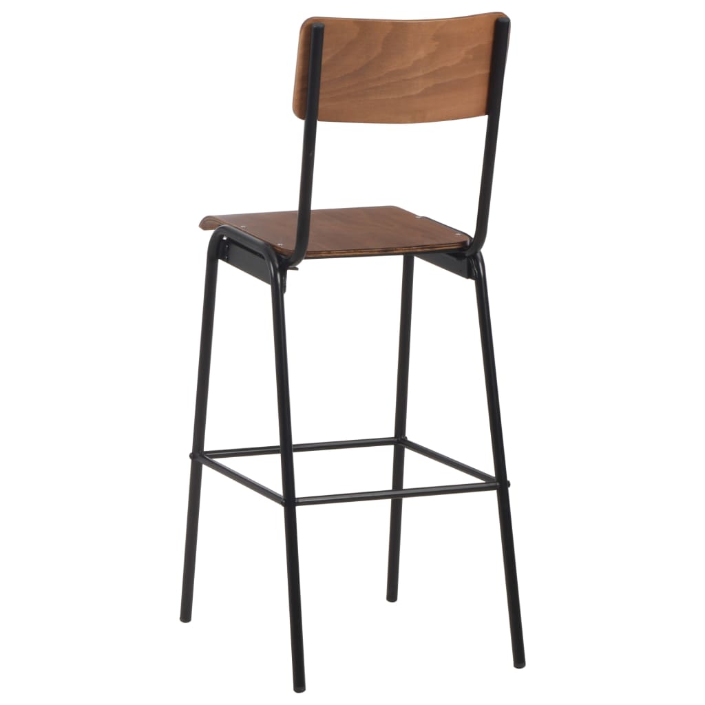 3 pcs conjunto de bar em aço castanho e preto