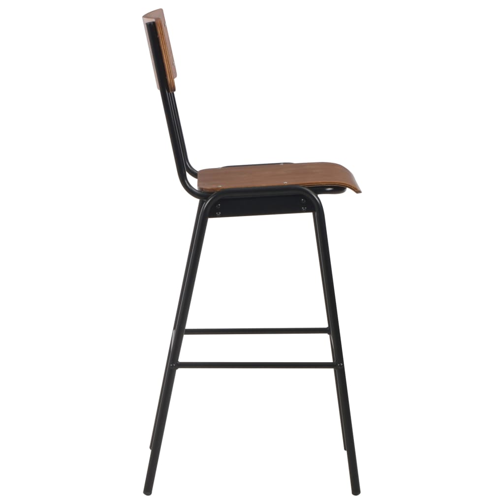 3 pcs conjunto de bar em aço castanho e preto