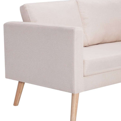 2 pcs conjunto de sofás tecido cor creme