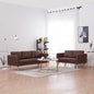 2 pcs conjunto de sofás tecido castanho