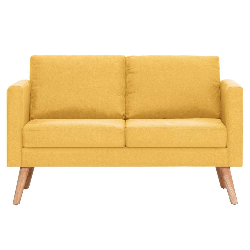 2 pcs conjunto de sofás tecido amarelo