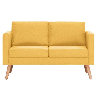 2 pcs conjunto de sofás tecido amarelo