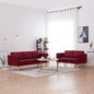 2 pcs conjunto de sofás tecido vermelho tinto