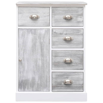 Aparador com 10 gavetas 113x30x79 cm madeira cinzento