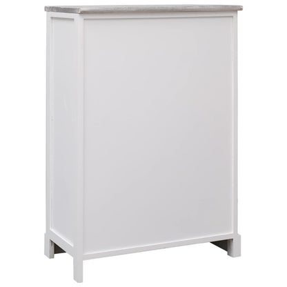 Aparador com 10 gavetas 113x30x79 cm madeira cinzento