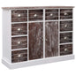 Aparador com 10 gavetas 113x30x79 cm madeira castanho