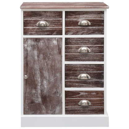Aparador com 10 gavetas 113x30x79 cm madeira castanho
