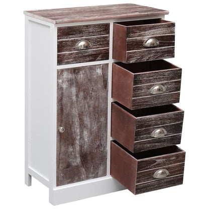 Aparador com 10 gavetas 113x30x79 cm madeira castanho