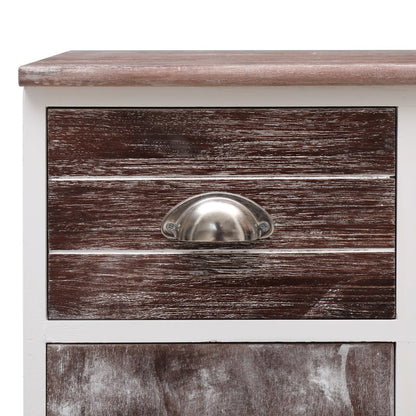 Aparador com 10 gavetas 113x30x79 cm madeira castanho