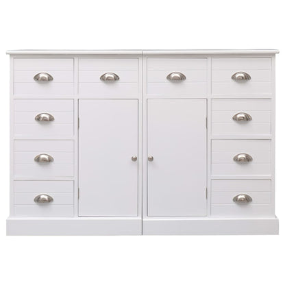Aparador com 10 gavetas 113x30x79 cm madeira branco