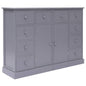 Aparador com 10 gavetas 113x30x79 cm madeira cinzento