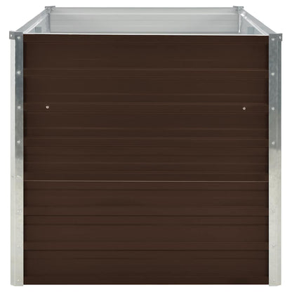 Canteiro de jardim elevado 160x80x77cm aço galvanizado castanho