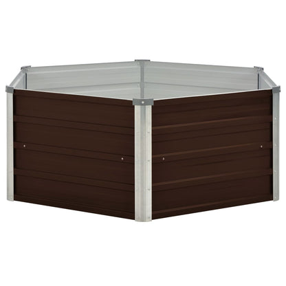 Canteiro jardim elevado 129x129x46cm aço galvanizado castanho