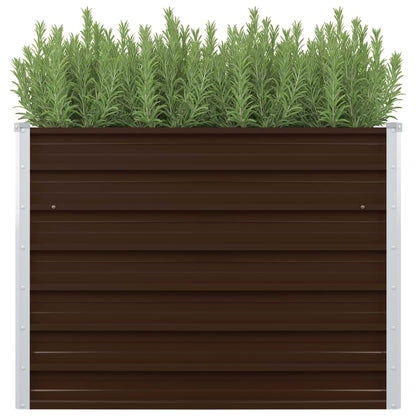 Canteiro jardim elevado 100x100x77cm aço galvanizado castanho