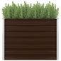 Canteiro jardim elevado 100x100x77cm aço galvanizado castanho