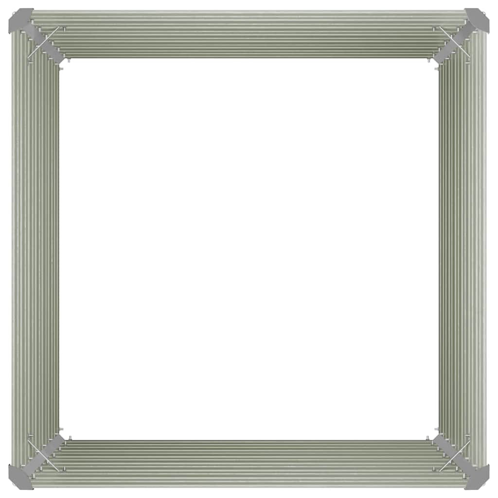 Canteiro jardim elevado 100x100x77cm aço galvanizado castanho