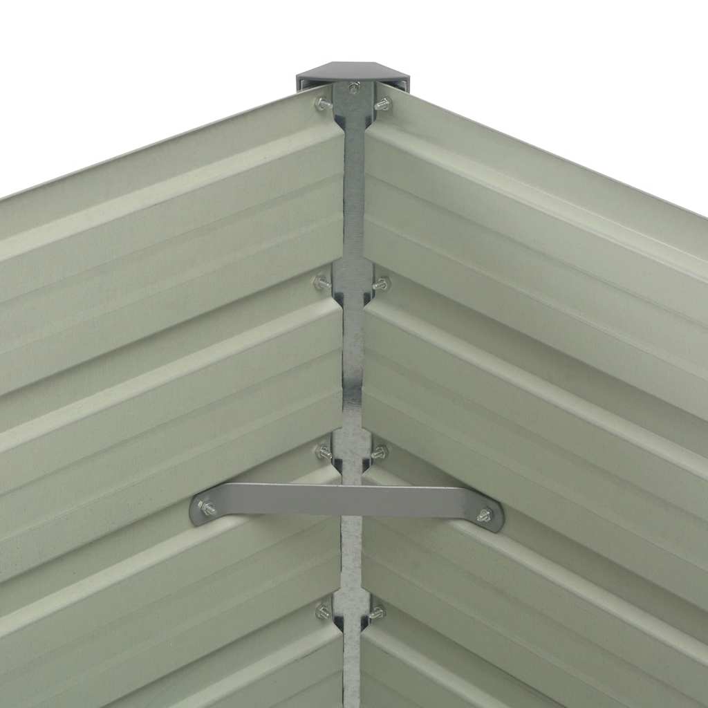 Canteiro jardim elevado 100x100x77cm aço galvanizado castanho