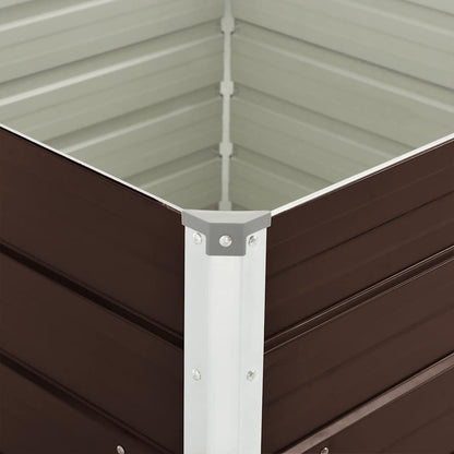 Canteiro jardim elevado 100x100x77cm aço galvanizado castanho
