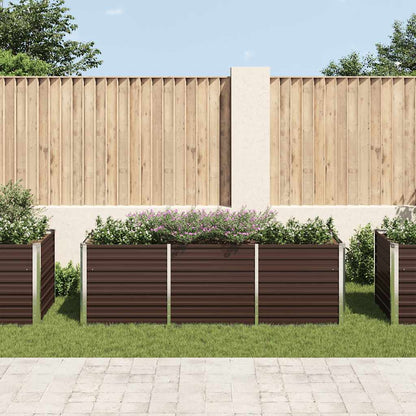 Canteiro elevado de jardim aço galvanizado 240x80x77cm castanho