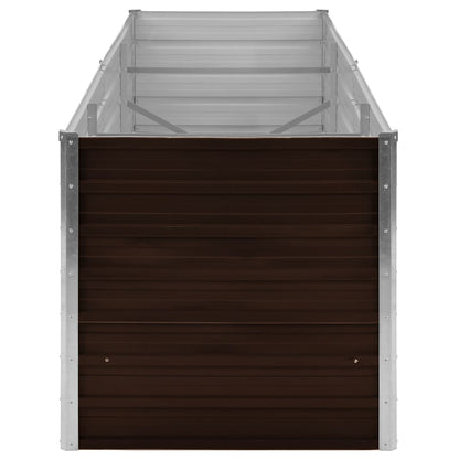 Canteiro elevado de jardim aço galvanizado 240x80x77cm castanho