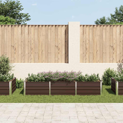 Canteiro elevado de jardim aço galvanizado 240x80x45cm castanho
