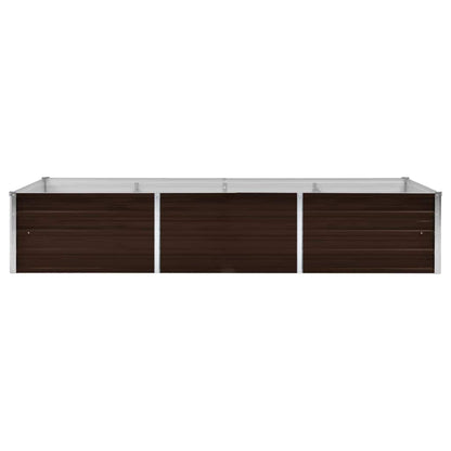 Canteiro elevado de jardim aço galvanizado 240x80x45cm castanho