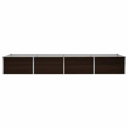 Canteiro elevado de jardim aço galvanizado 320x80x45cm castanho