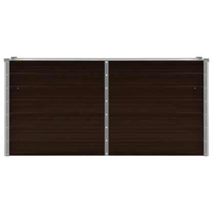 Canteiro elevado de jardim aço galvanizado 160x40x77cm castanho
