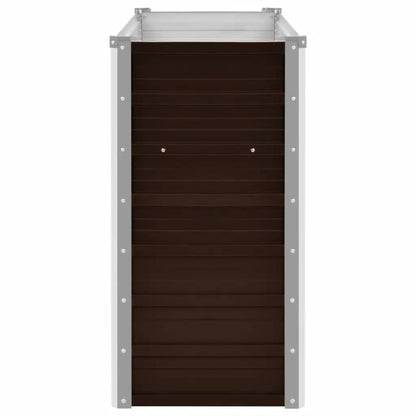 Canteiro elevado de jardim aço galvanizado 160x40x77cm castanho